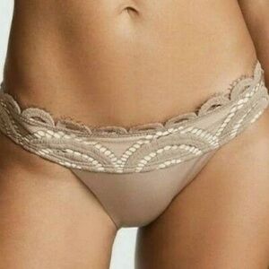 Pilyq Lace Banded Full Bikini Bottoms | Sandstone | Women’s Swim Bottoms | NWT